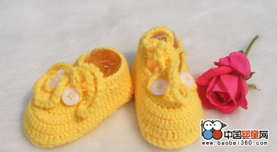 爱洋洋手工编织宝宝鞋 黄色,孕婴产品库,中国婴