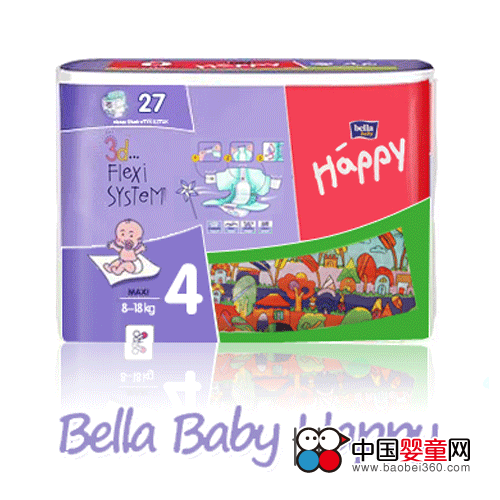 贝拉宝贝Bella Baby Happy纸尿裤4号-27片装,孕