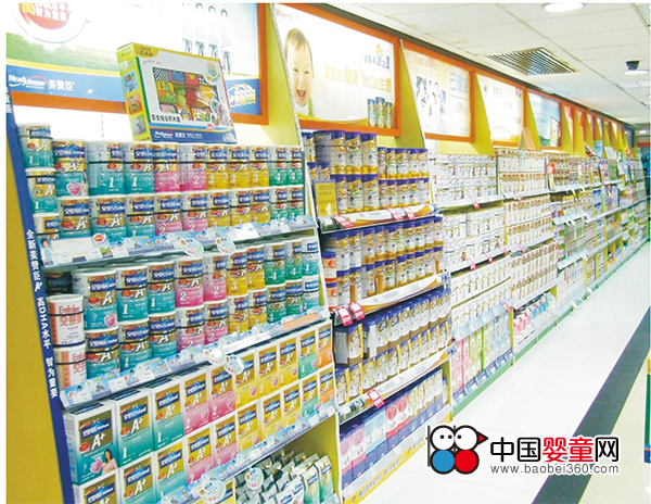 爱婴岛母婴加盟店奶粉辅食区展示,孕婴产品库