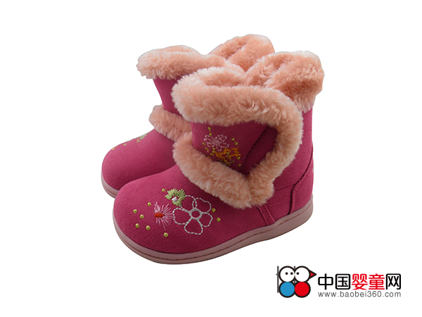 娜拉宝贝婴儿鞋2014秋冬新款女宝宝靴子玫红