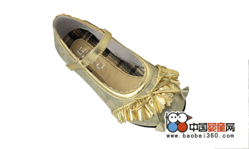 韩国比比我品牌女童鞋 金色,孕婴产品库,中国婴