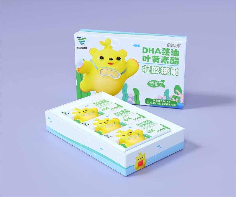 国药大健康DHA藻油叶黄素酯凝胶糖果，专属宝贝的脑力“加油站”