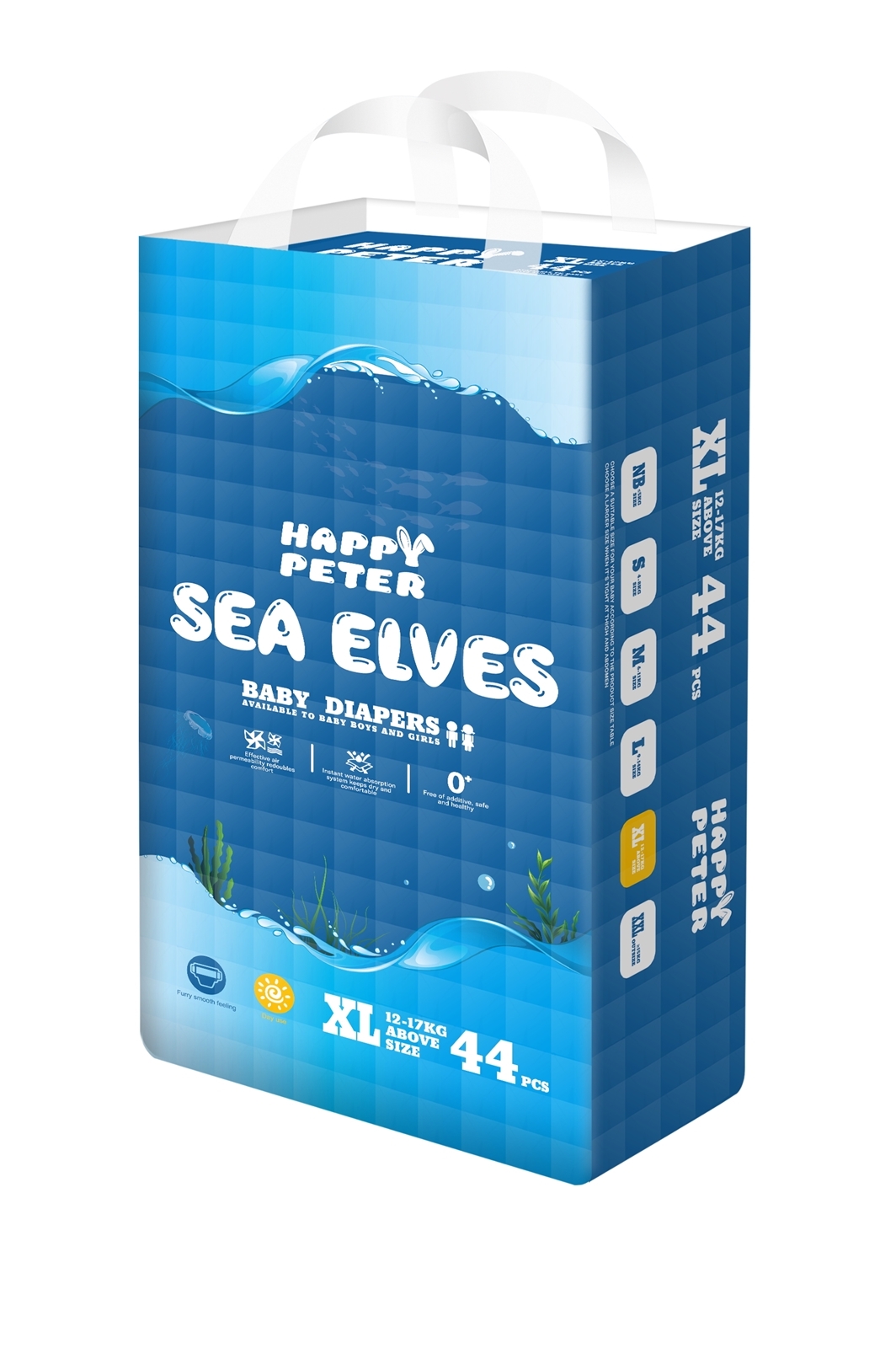 SEA ELVES海精灵弱酸性真丝纸尿裤XL码